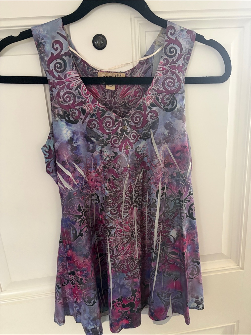 Purple & Pink Printed Flowy Women's Tank Top